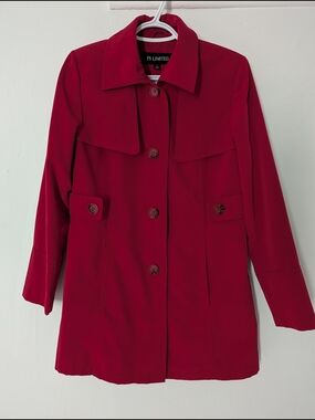 FS Limited Red Trench Coat with Classic Button Front
